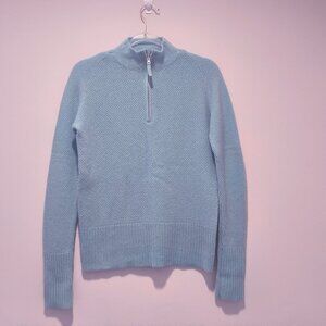 Pure Amici  100% cashmere  quarter-zip sweater in a blue color size M